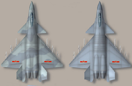 中國四代戰(zhàn)機(jī)假想圖。